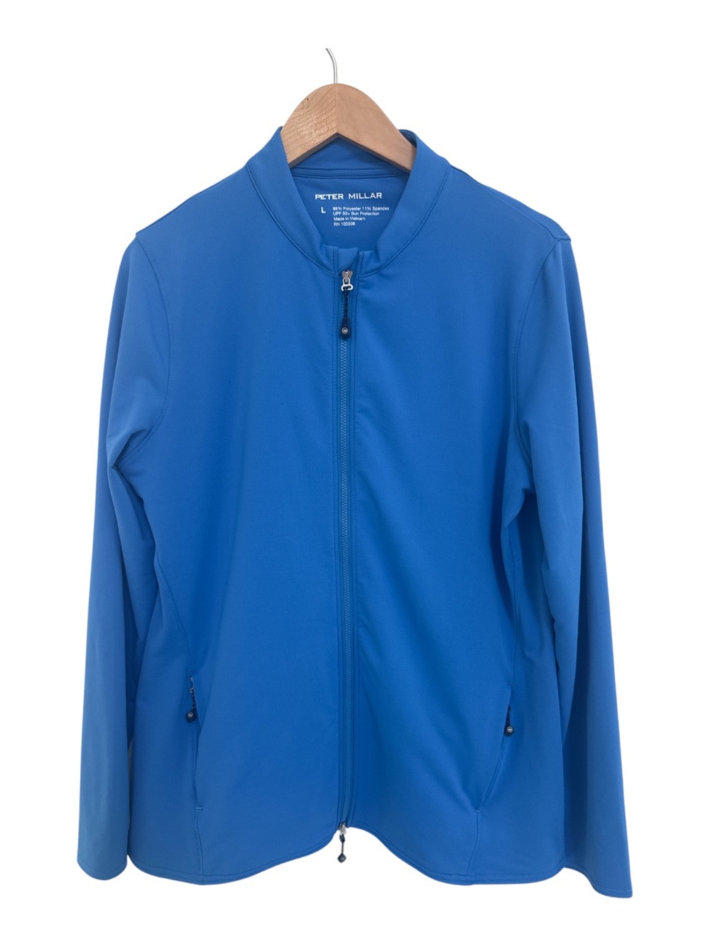 Peter Millar Blue Lightweight Full-Zip Golf Jacket